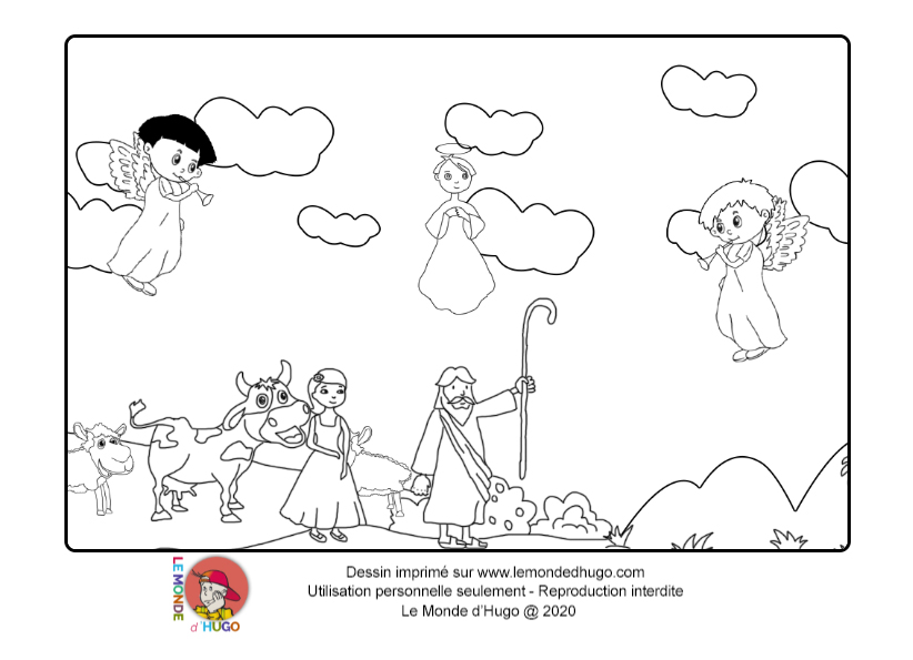 coloriage Les anges de nos campagnes pour enfants